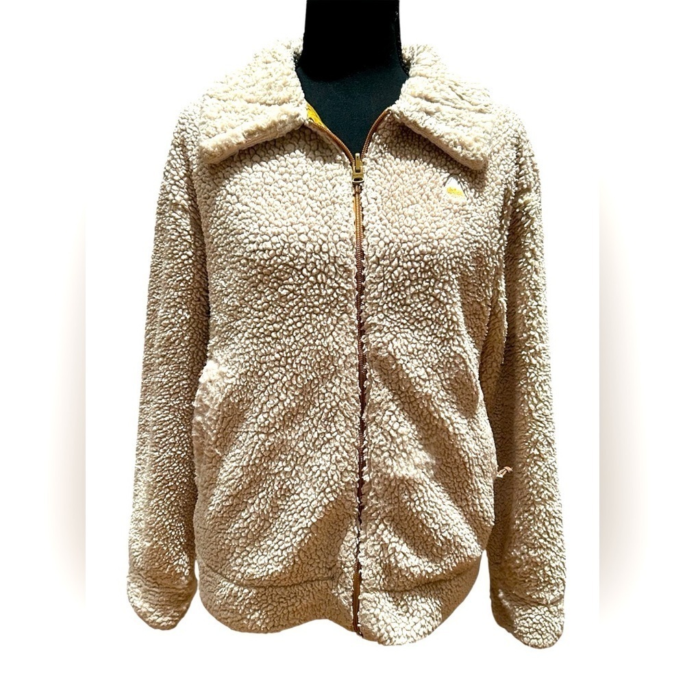 Burton Cream Sherpa Fleece Zip Jacket Faux Shearling Lined Women’s Size Small